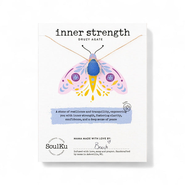 Inner Strength Blue Druzy Alchemy Necklace