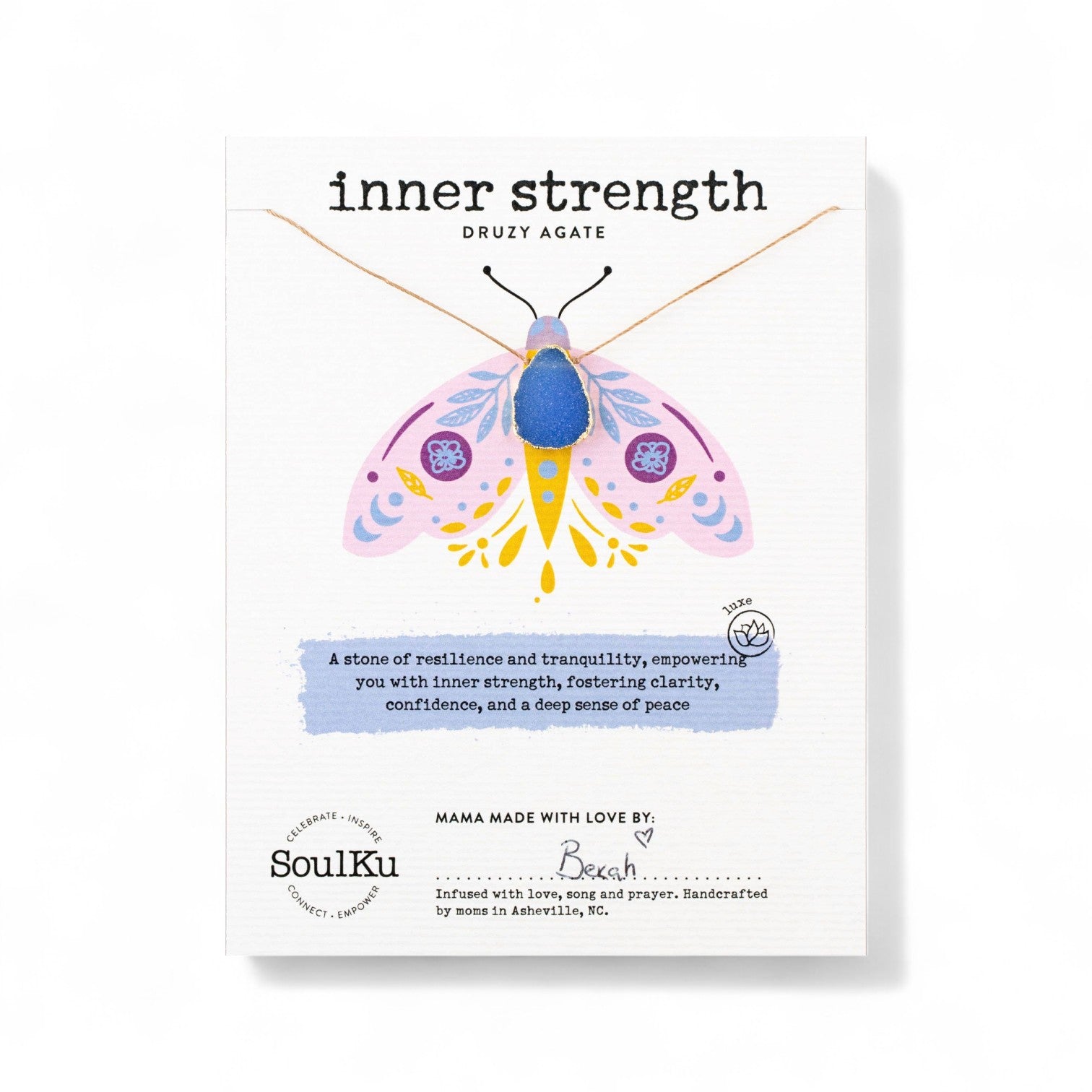 Inner Strength Blue Druzy Alchemy Necklace