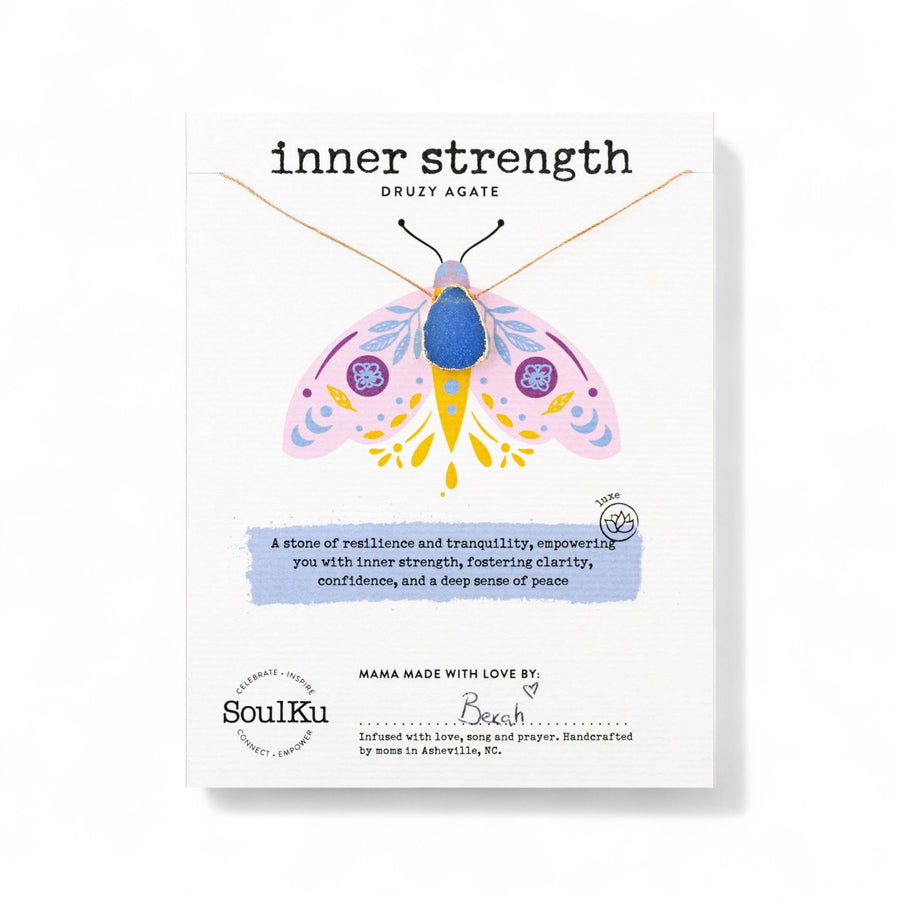 Inner Strength Blue Druzy Alchemy Necklace