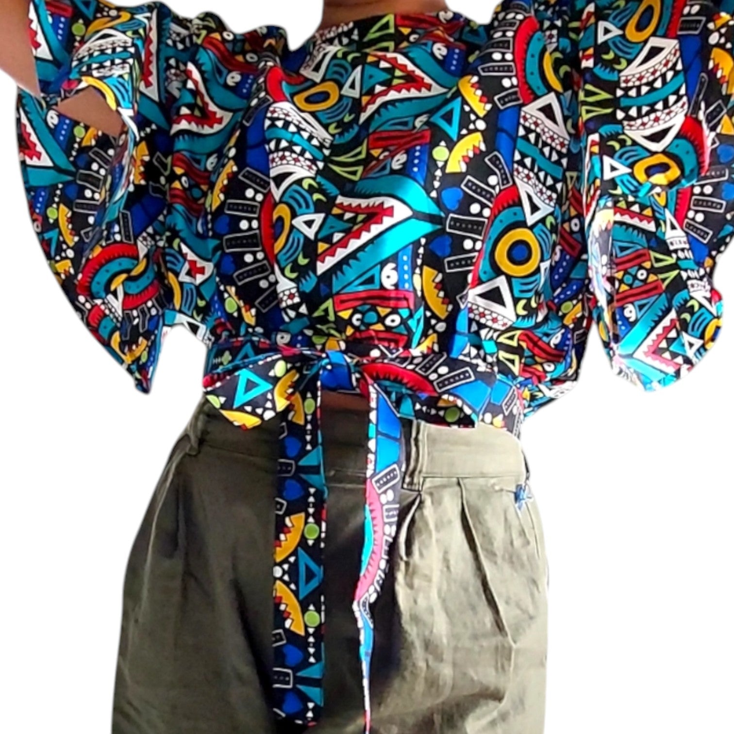 Iodia African Print Crop Top