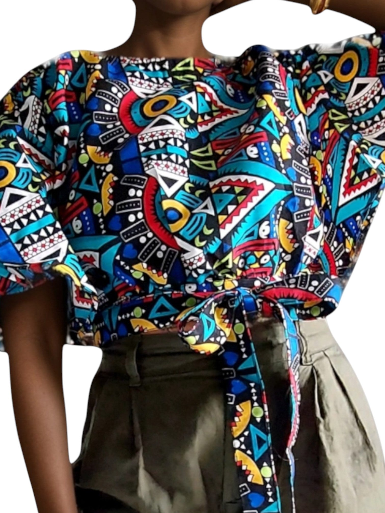 Iodia African Print Crop Top