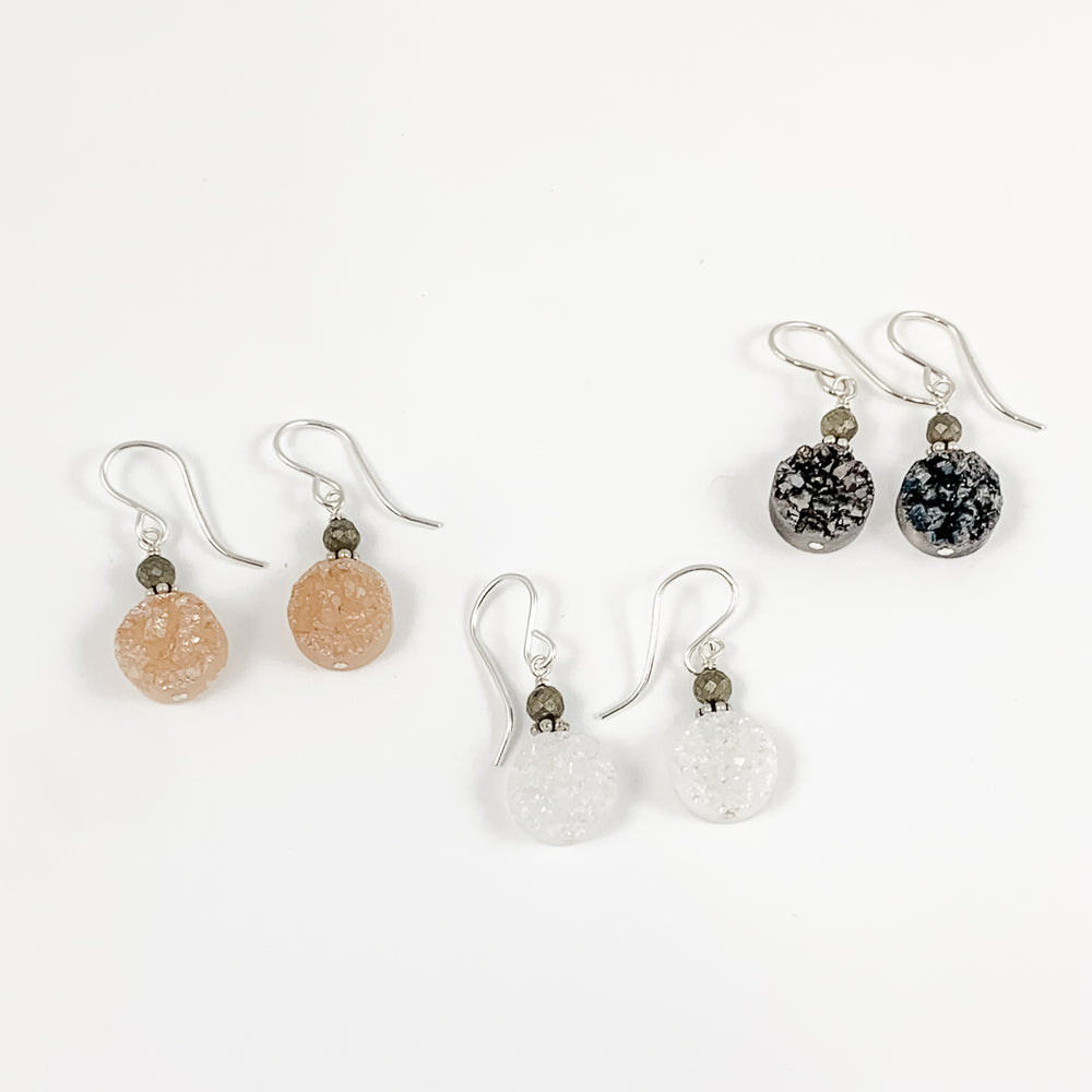 WHS Small Druzy Dangle Earrings