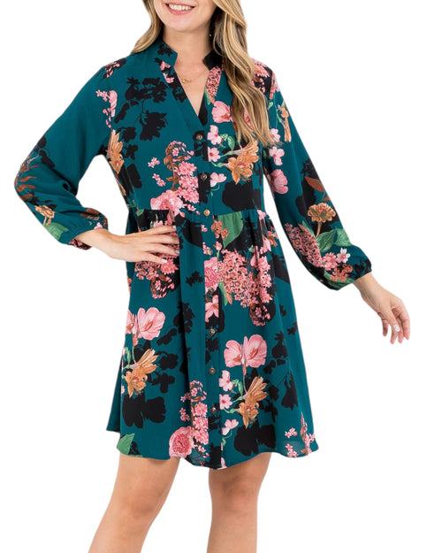 Jeena Retro Floral Dress