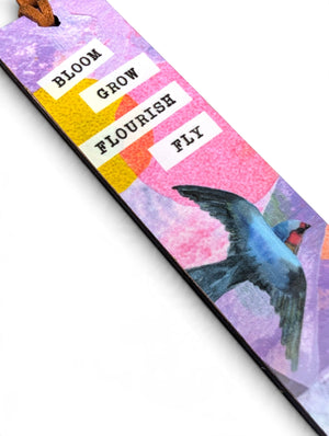 Bloom Grow Flourish Fly Vintage-Inspired Bookmark
