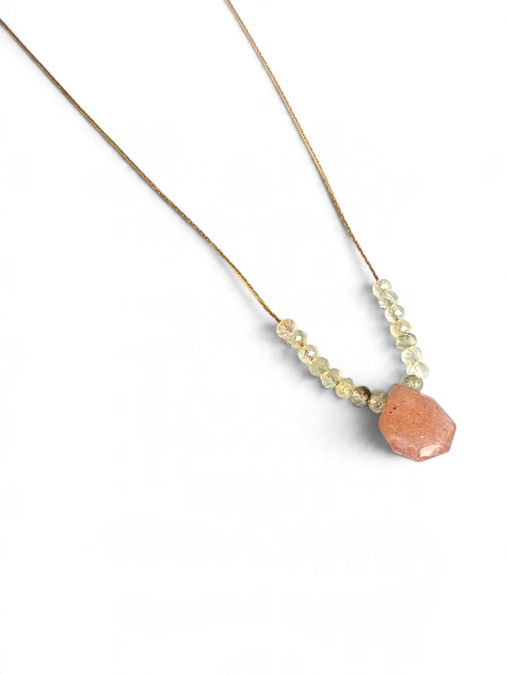 Dual Personality Necklace - Sunstone and Rutilated Quartz
