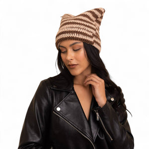 Kitty Ear Crochet Beanie