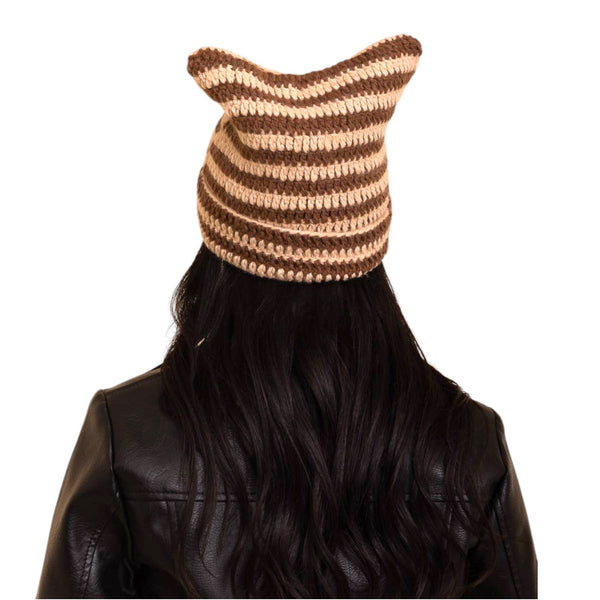 Kitty Ear Crochet Beanie