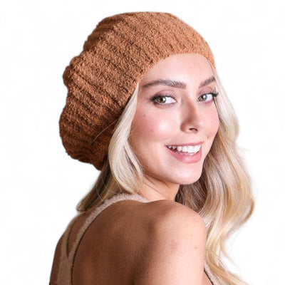 Boucle Knit Beret Style Beanie