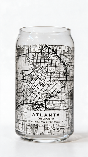 Atlanta Topographic Map Pint Glass