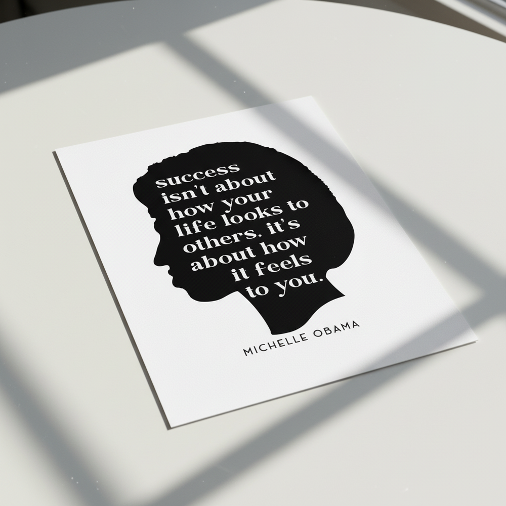 SILHOUETTE Wall Art - MICHELLE OBAMA QUOTE ON SUCCESS