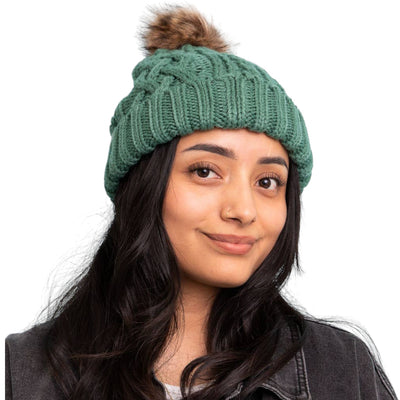 Mint Pom Knit Beanie