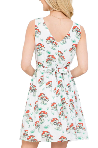 Mushroom Print Skater Dress