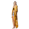 Mustard Damask Print Kimono