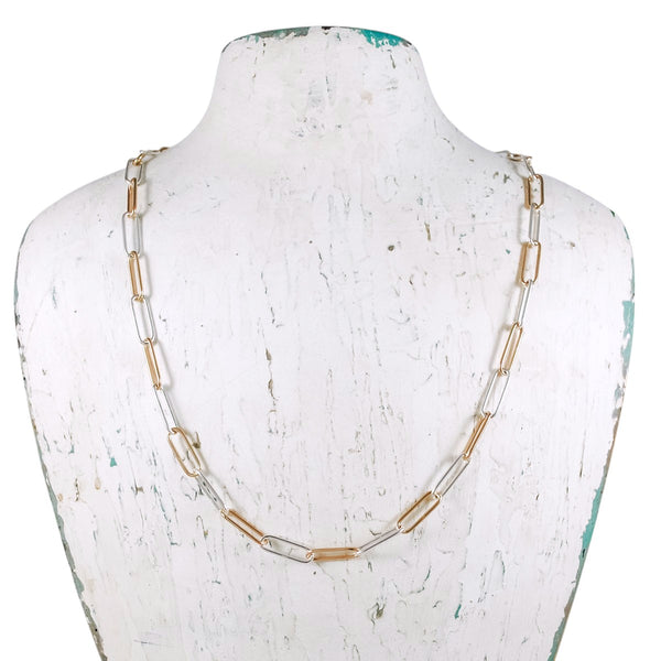 Petite Paperclip Chain - mixed metals