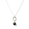 Petite Ring and Stone Pendant - sterling silver