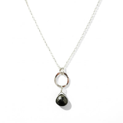 Petite Ring and Stone Pendant - sterling silver