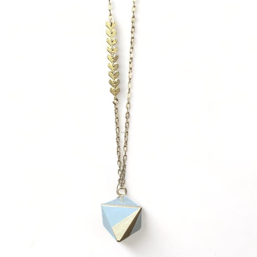 Concrete Octahedron Necklace