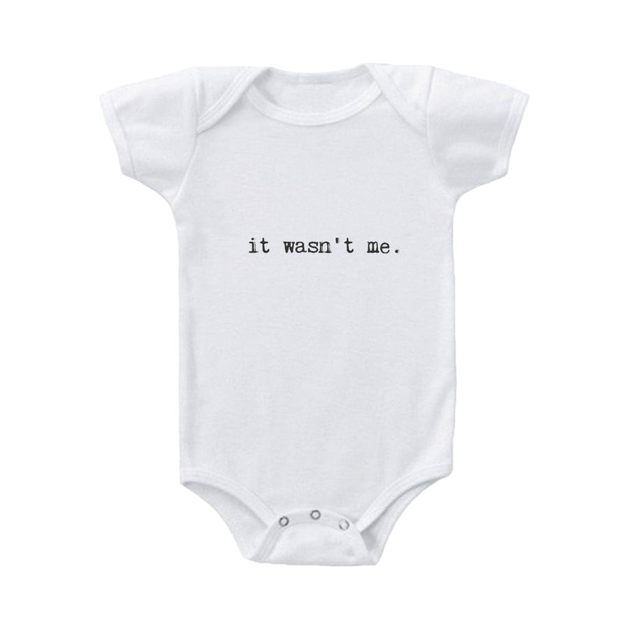 It Wasn't Me Baby Onesie