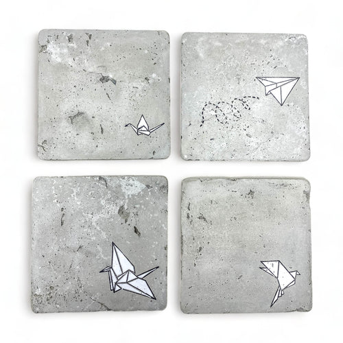 Origami Concrete Coasters