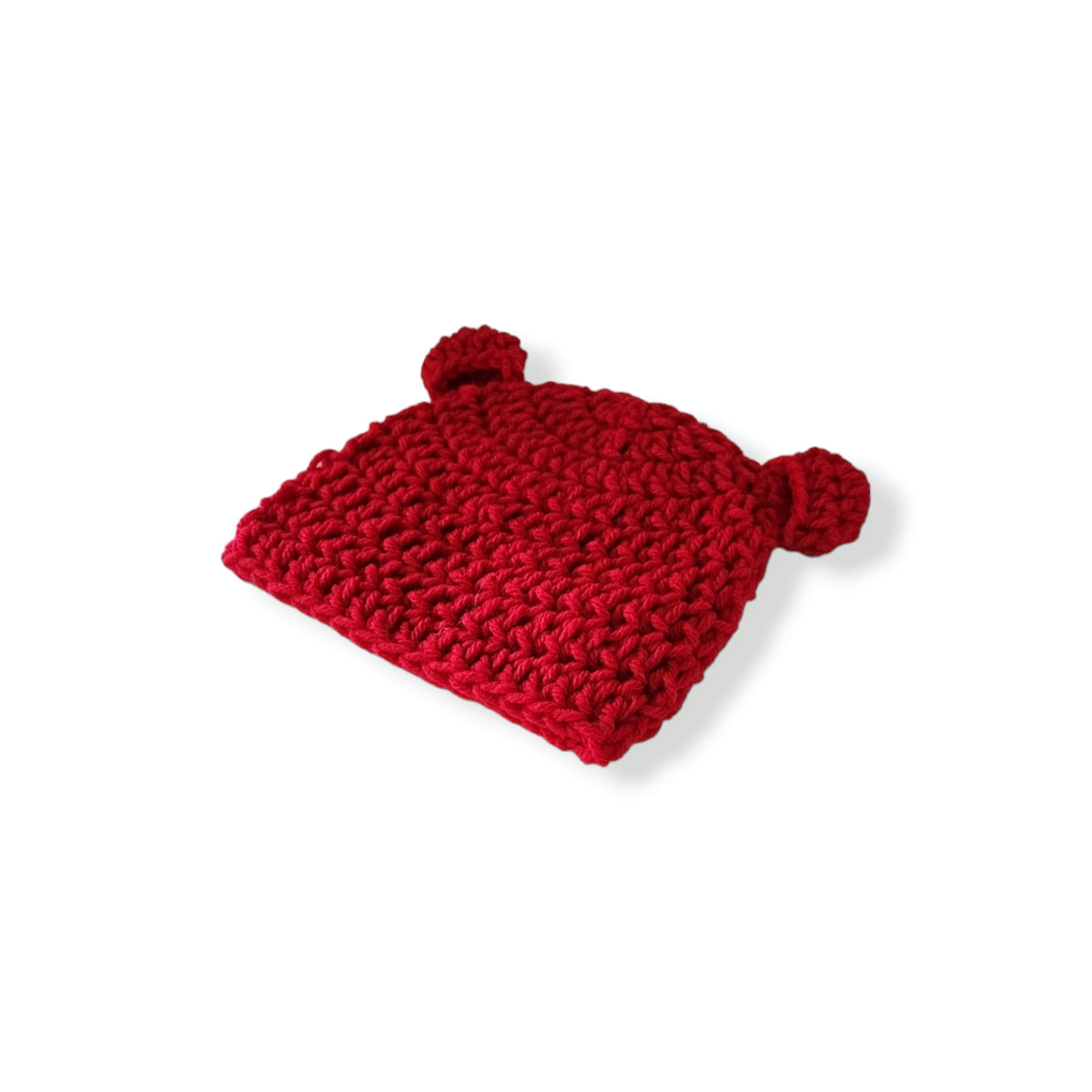 Red Baby Bear Crochet Hat