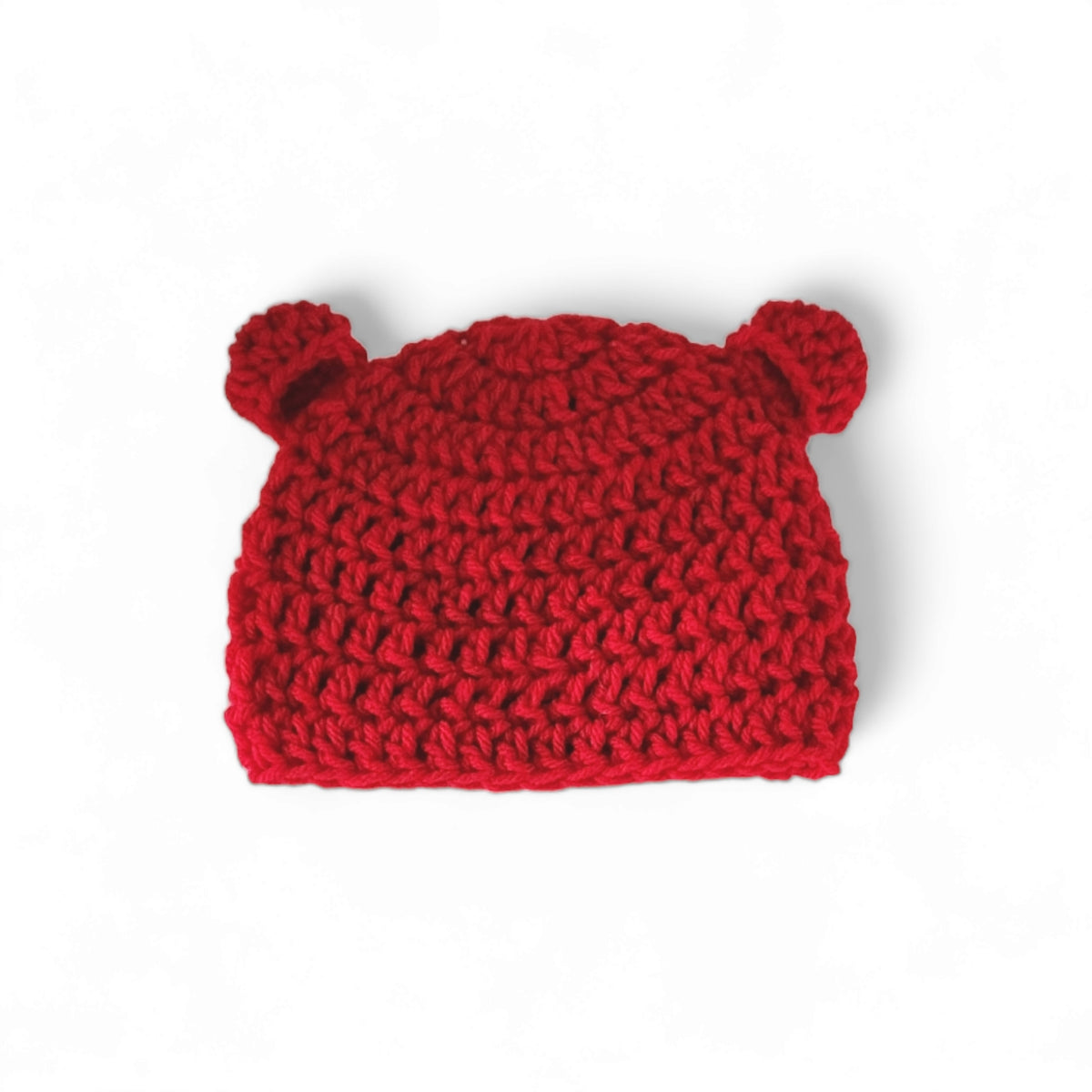 Red Baby Bear Crochet Hat