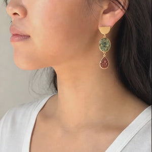 Drommande Gemstone and Resin Earrings