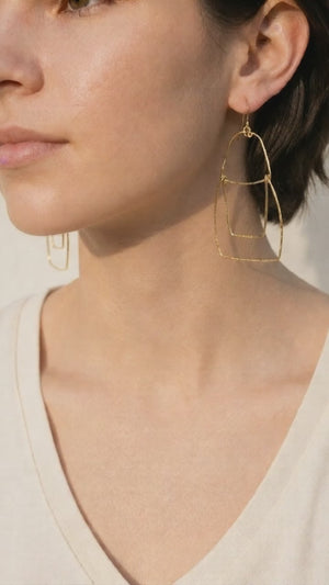 Zane Hand Hammered Brass Earrings