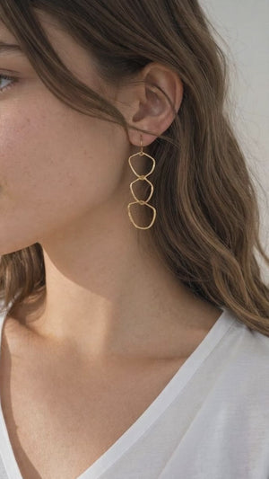 Francisca Hand Hammered Brass Earrings