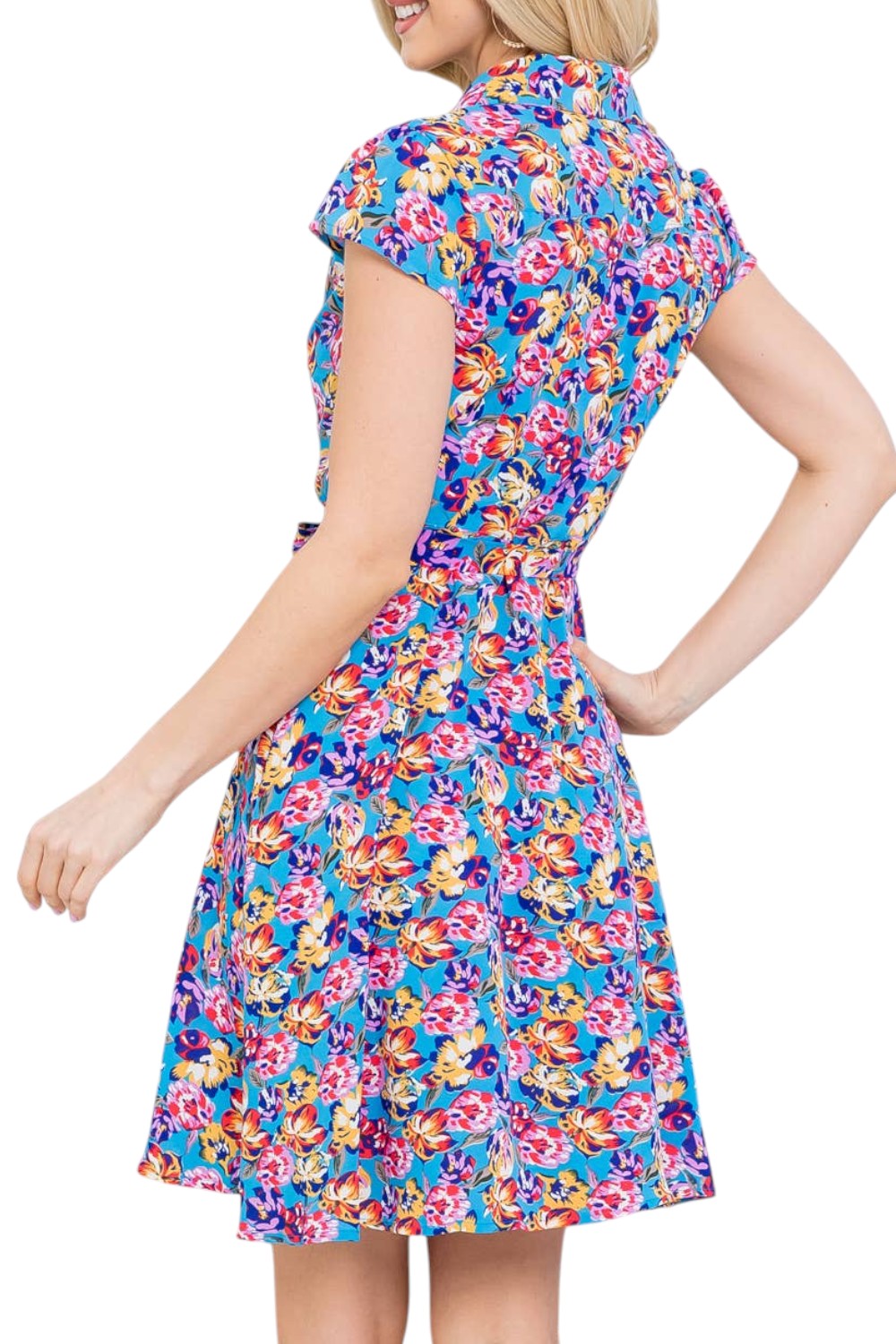 Purple Botanicals Retro-Style Dress