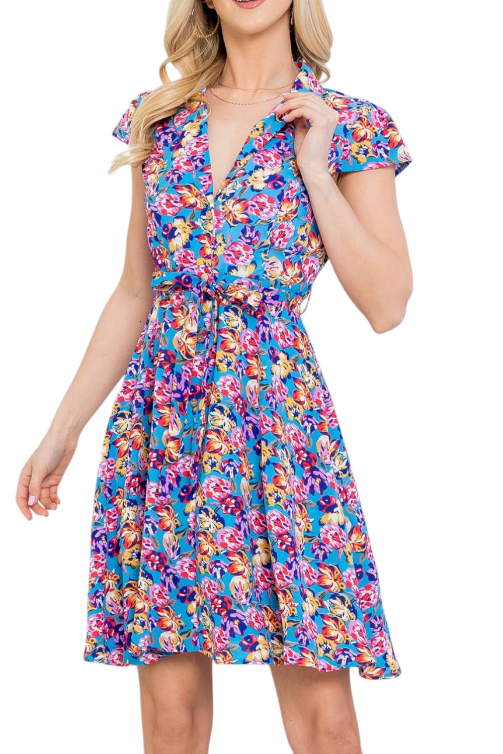Purple Botanicals Retro-Style Dress