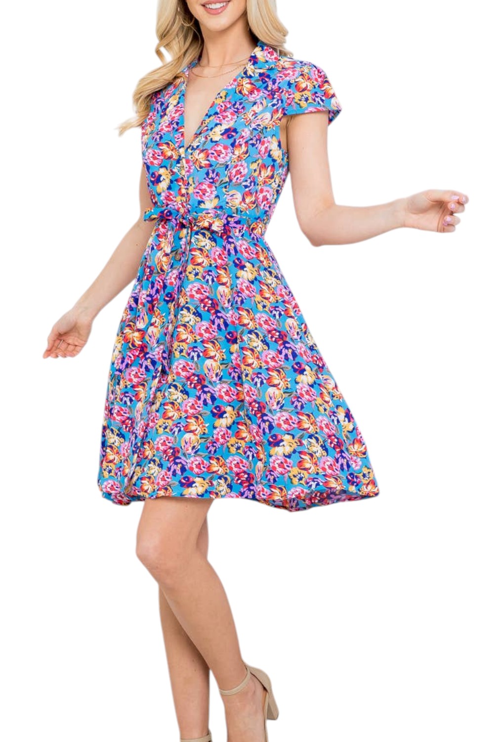 Purple Botanicals Retro-Style Dress