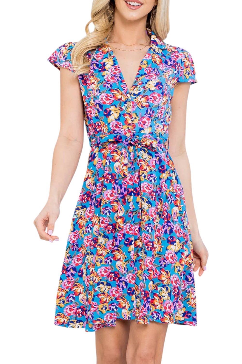 Purple Botanicals Retro-Style Dress