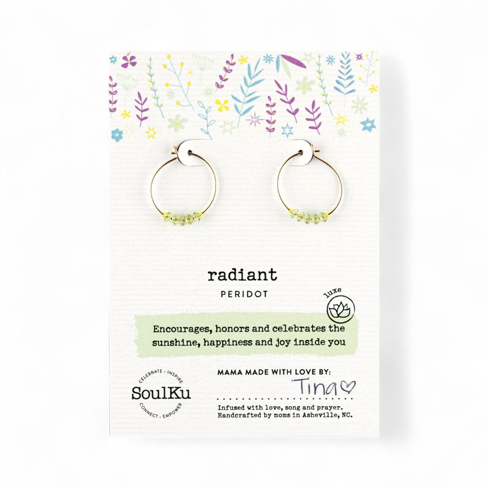 Radiant Gold-Filled Hoop Earrings - Peridot