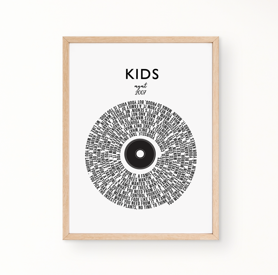 Lyric Wall Art - Kids by Mgmt  2007