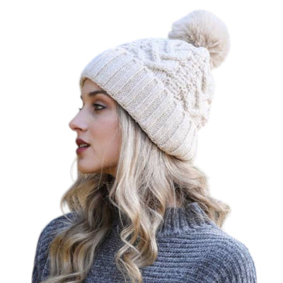 Black Resort Chunky Cable Knit Beanie
