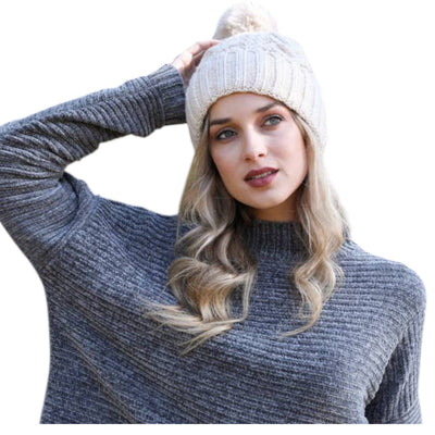 Black Resort Chunky Cable Knit Beanie