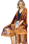 Rust + Burgundy Sweeping Floral Kimono