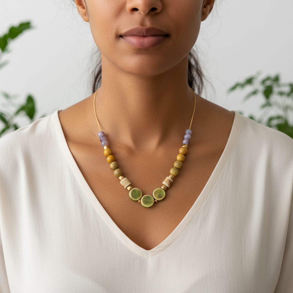 Salma Porcelain Ceramic Necklace