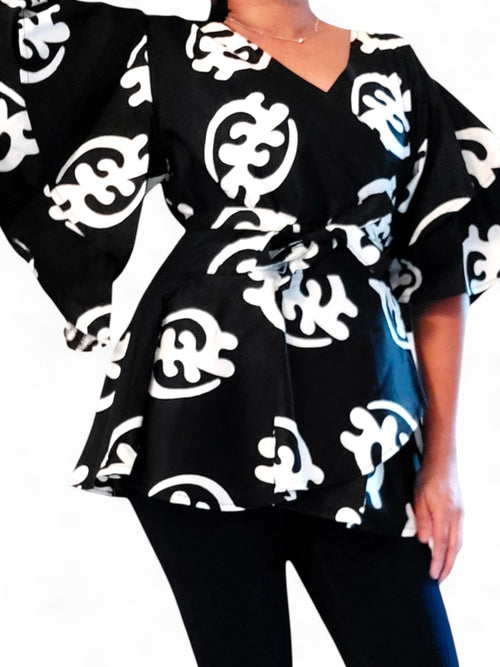 Sendo Ankara Wrap Blouse