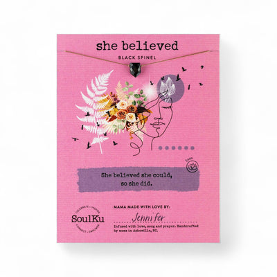 She Believed Black Spinel Necklace