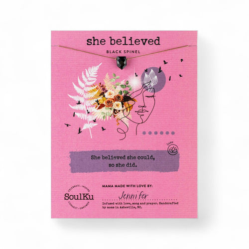 She Believed Black Spinel Necklace