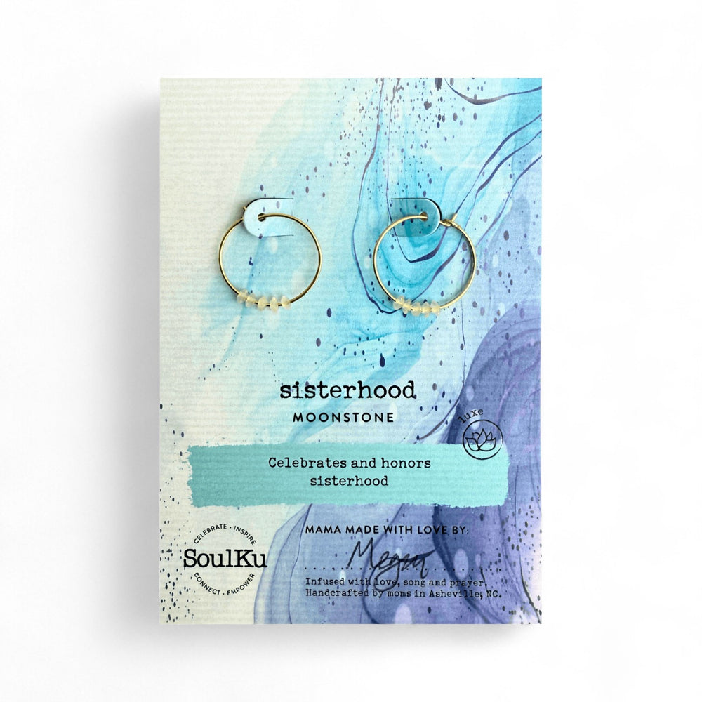 Sisterhood Moonstone Gold-filled Hoop Earrings