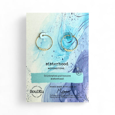 Sisterhood Moonstone Gold-filled Hoop Earrings