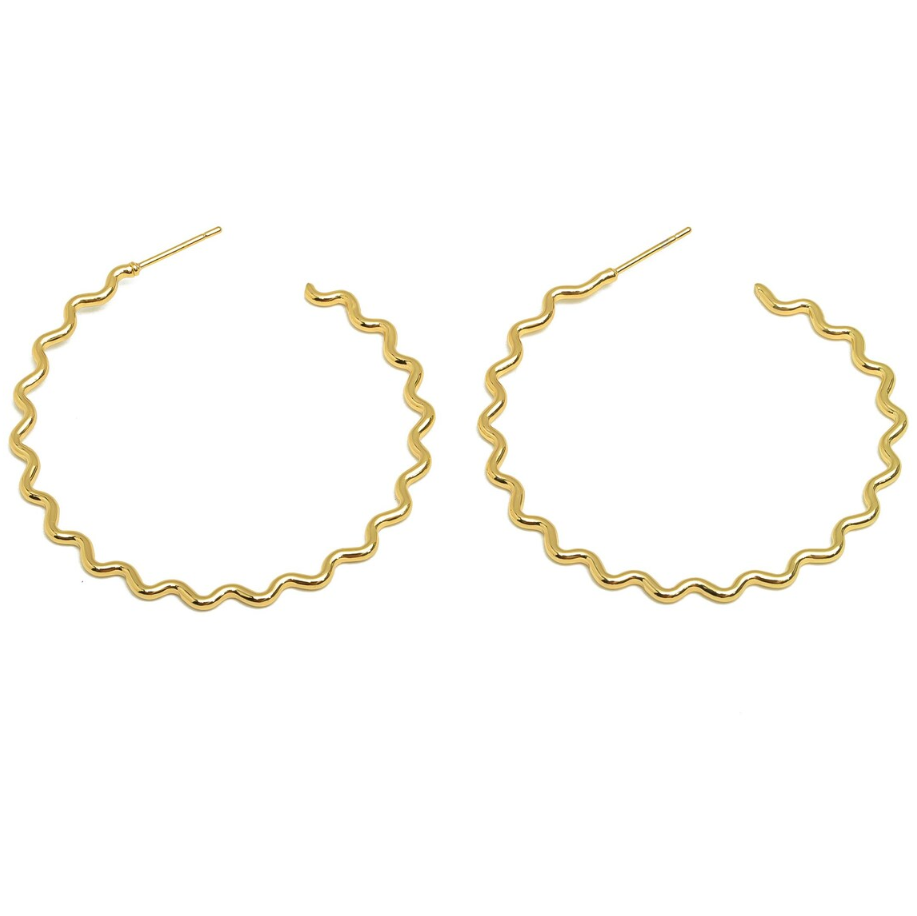 Squiggle Gold XL Hoops