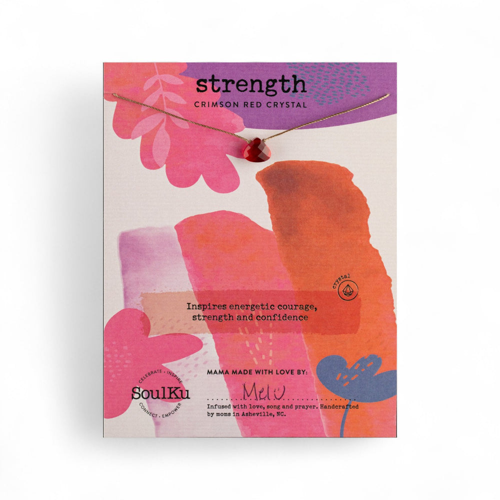 Strength Crimson Red Crystal  Necklace