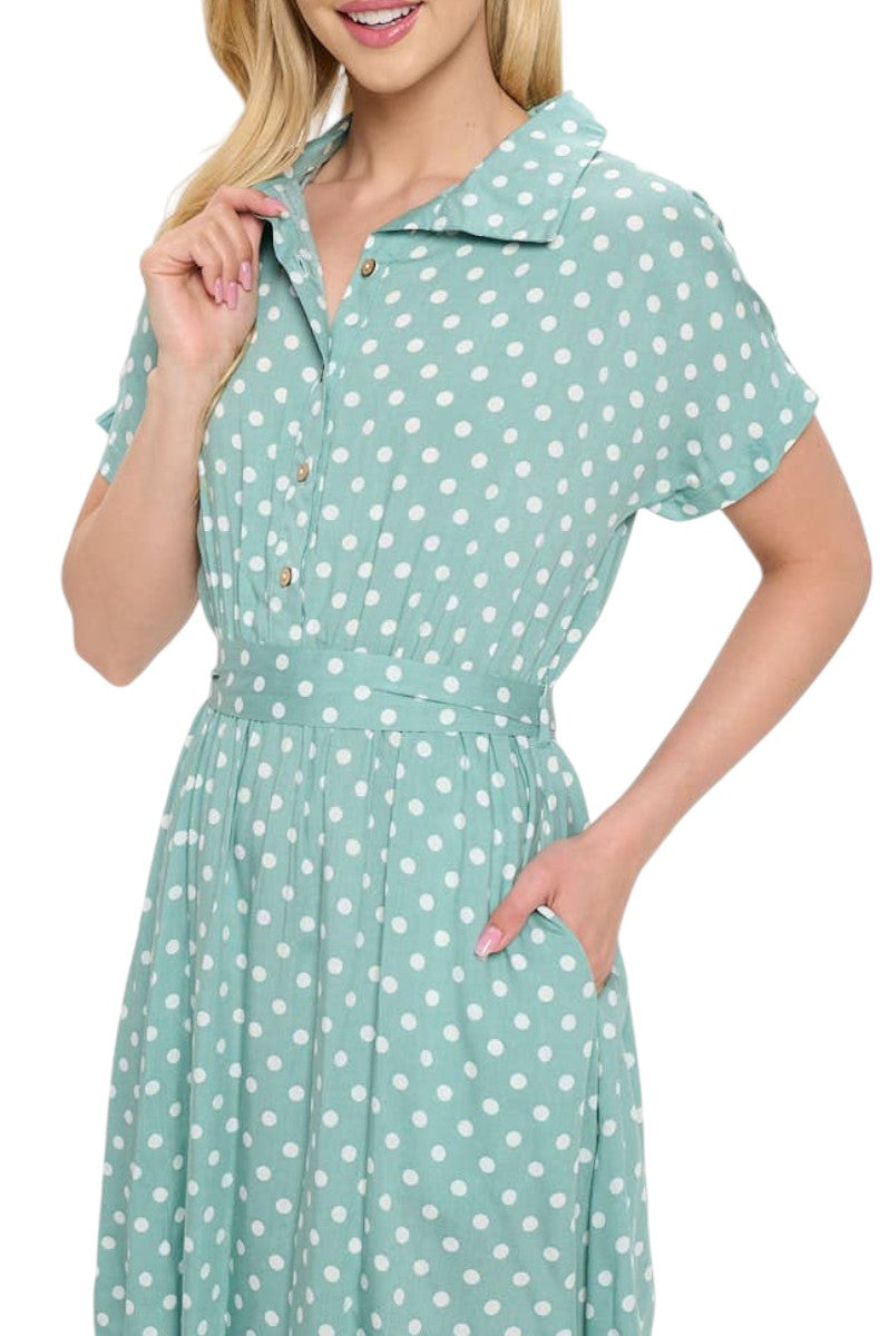 Sweet Green Vintage-Style Dress