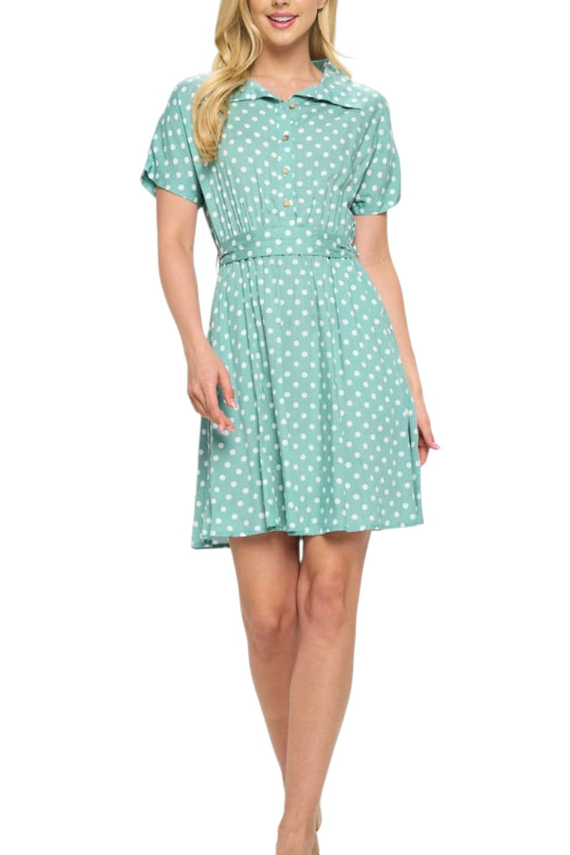Sweet Green Vintage-Style Dress