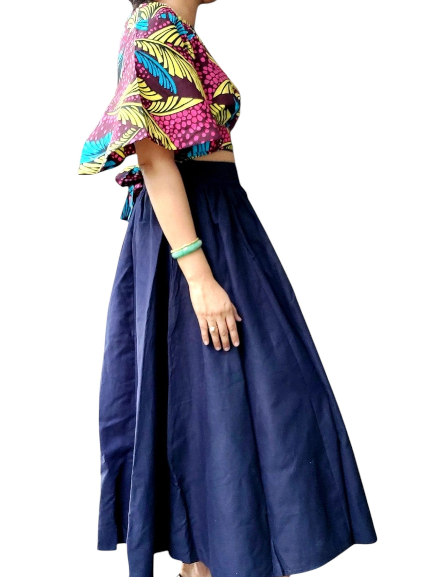 Delu Ankara Fabric Crop Top