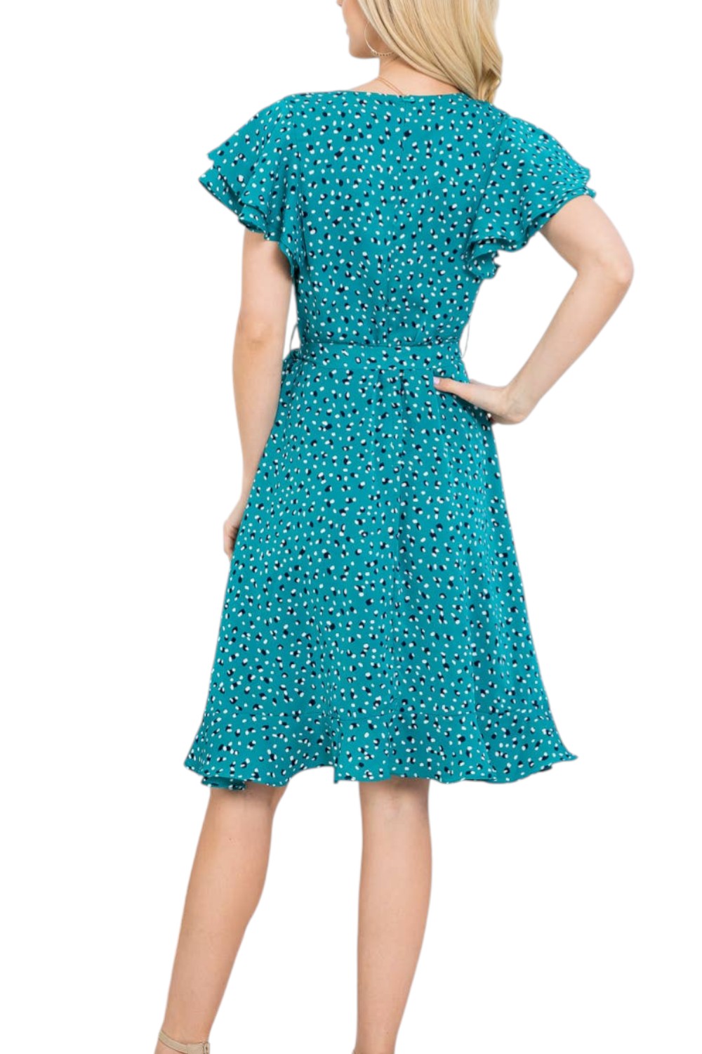Teal Flurries Vintage Style Dress