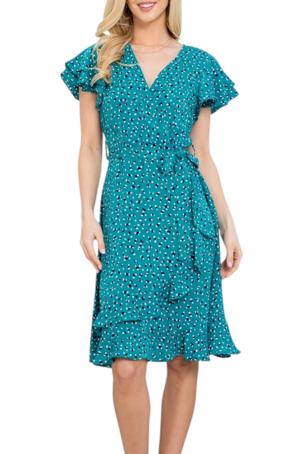Teal Flurries Vintage Style Dress
